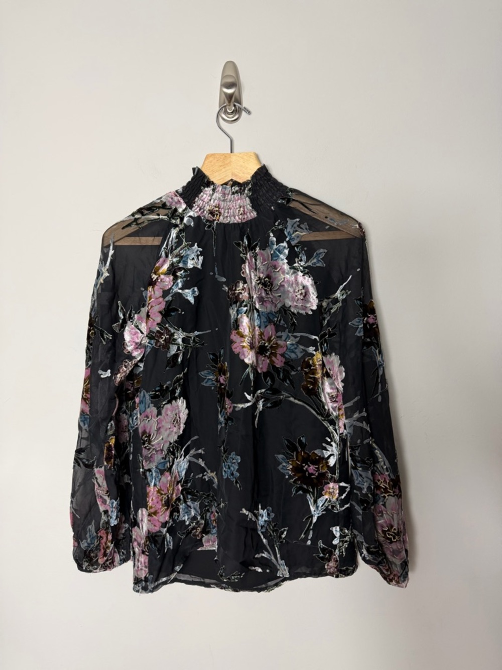 Yumi Kim Anthropologie TIMELESS VELVET BURNOUT LEXINGTON AVE TOP Long Sleeve 300 - Picture 3 of 11